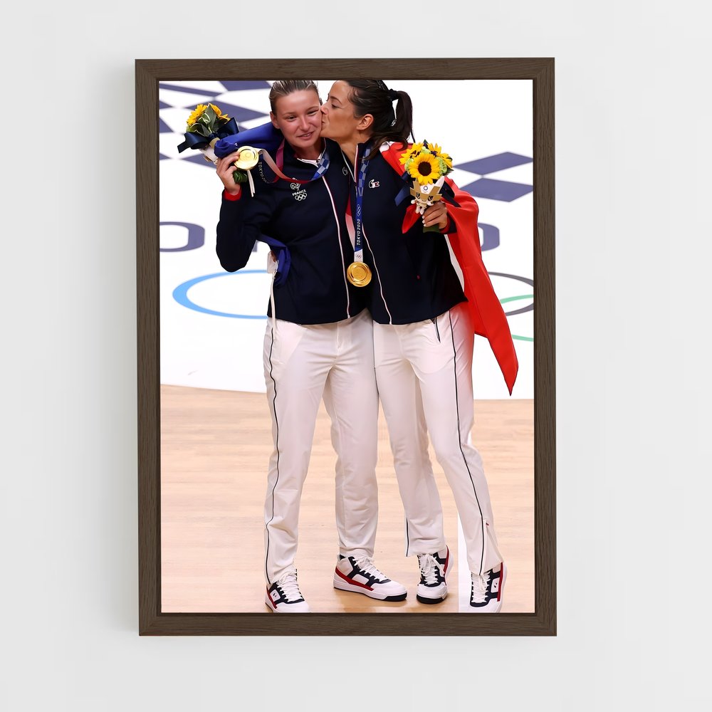 Poster Étreinte Bleu Ciel – affiche Handball (vue 5)